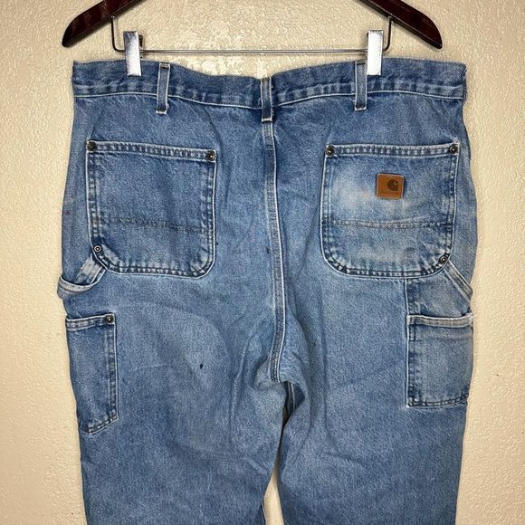 Vintage Carhartt Denim Double Knee Jeans Dungaree Fit 38X30 - Picture 5 of 7